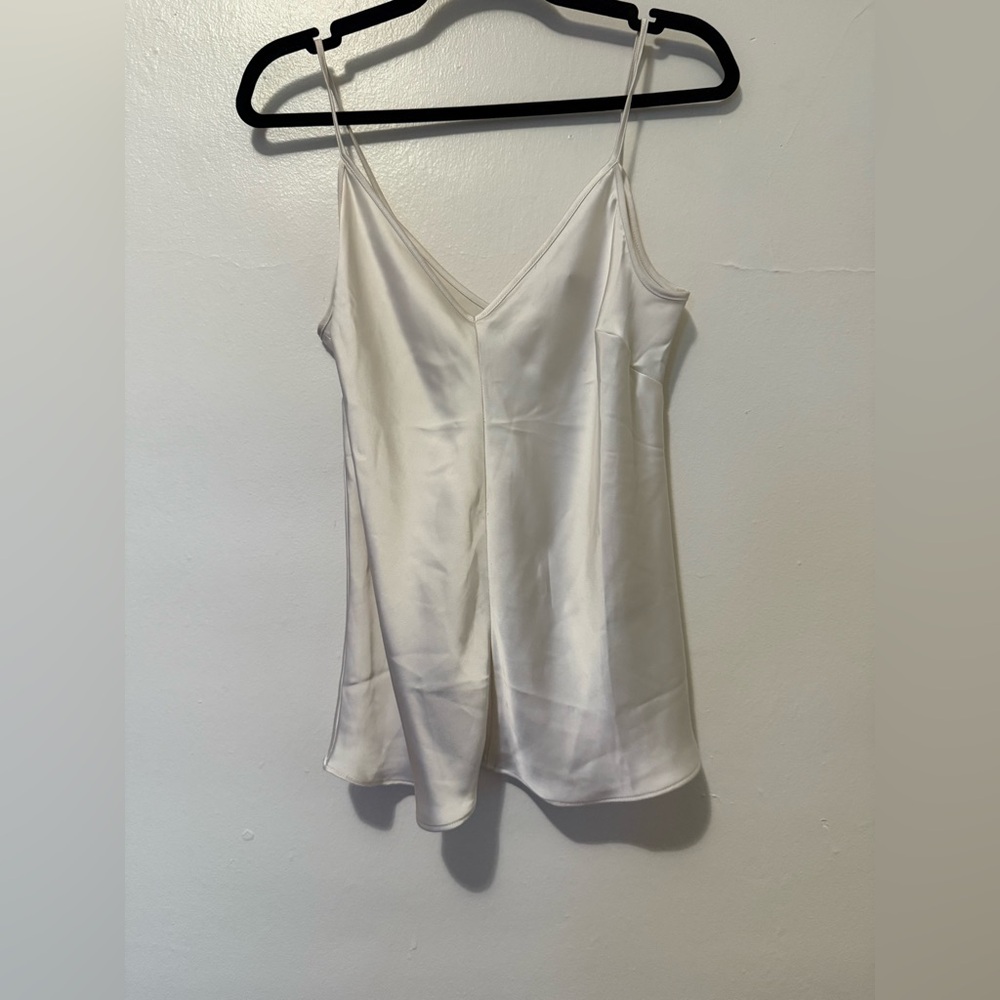 white satin tank top